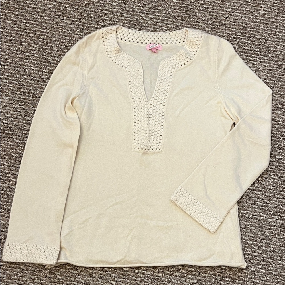 Lilly Pulitzer Cream Cashmere Sweater
